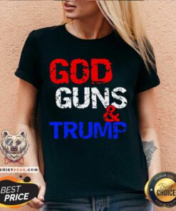 God Guns And Trump V-neck - Design By Teeshirtbear.com