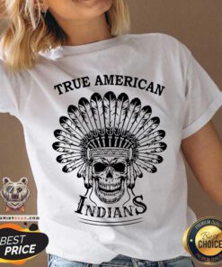Skull True American Indians V-neck - Design By Teeshirtbear.com