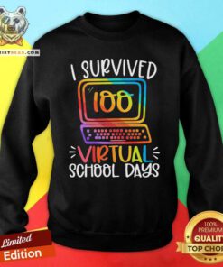 Bored I Survived 100 Virtual 3 School Days Sweatshirt - Design by Teeshirtbear.com