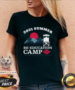 Cross 2021 Summer ReEducation Camp Department Of Homeland Security V-neck - Design by Teeshirtbear.com