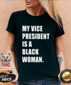 Cross My Vice President Is 1 Black Woman V-neck - Design by Teeshirtbear.com