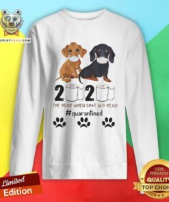 Dachshund 2020 The Year When Shit Got Real Quarantined Sweatshirt