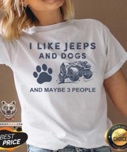 I Like Jeeps And Dogs And Maybe 3 People V-neck - Design By Teeshirtbear.com