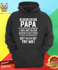 My No 1 Job As A Papa Is To Protect My Grandkids Don’t Believe Me Try Me Hoodie - Design By Teeshirtbear.com