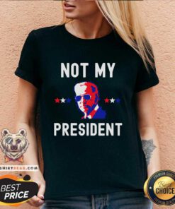 Excited Biden Not My 21 President V-neck - Design by Teeshirtbear.com