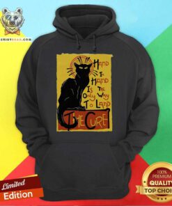 Black Cat Hand In Hand Is The Only Way To Land The Cure Hoodie - Design By Teeshirtbear.com