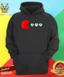 Funny Pacman I Love You Heart Valentine's Day Hoodie - Design By Teeshirtbear.com