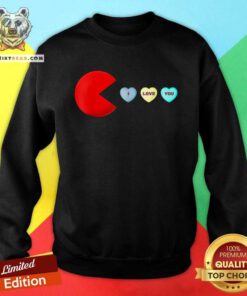 Pacman I Love You Heart Valentine's Day Sweatshirt - Design By Teeshirtbear.com