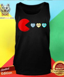 Pacman I Love You Heart Valentine's Day Tank Top - Design By Teeshirtbear.com