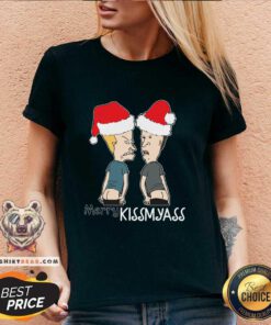 Beavis And ButtHead Merry Kissmyass Christmas V-neck