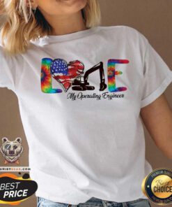 Love My Operating Engineer American Flag Independence Day V-neck - Design By Teeshirtbear.com