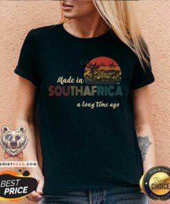 Made In South Africa A Long Time Ago Vintage V-neck - Design By Teeshirtbear.com