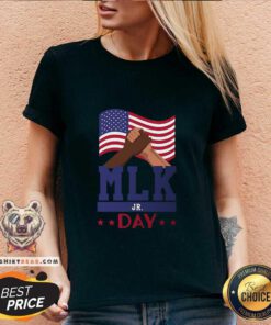 Martin Luther King Jr Day MLK Fist Freedom V-neck