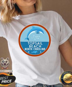 Topsail Beach North Carolina NC Dolphin Lover V-neck