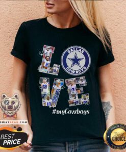 Love Dallas Cowboys #myCowboys Signatures V-neck - Design By Teeshirtbear.com