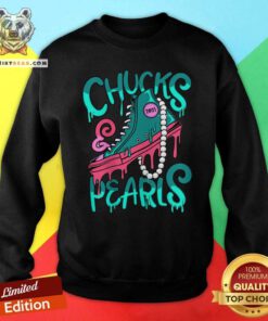 Great President Kamala Harris Green Chucks And Pearls 2021 Sweatshirt - Design by Teeshirtbear.com