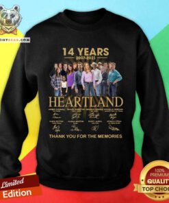 14 Years Heartland Thank You For The Memories Signatures Sweatshirt - Design By Teeshirtbear.com