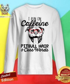 I Run On Caffeine Pitbull Hair And Cuss Words Sweatshirt