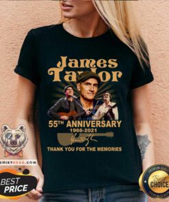 James Taylor 55th Anniversary Thank You For The Memories Signatures V-neck - Design By Teeshirtbear.com