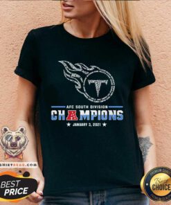 Tennessee Titans AFC South Division Champions January 3 2021 V-neck - Design By Teeshirtbear.com