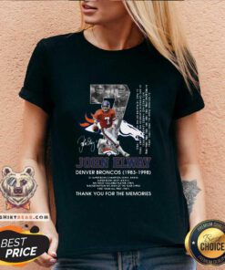 Jaded 07 John Elway Denver Broncos 1983 1998 Signature V-neck - Design by Teeshirtbear.com