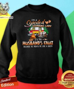 Negative Jack Skellington And Sally Spoiled 1 Camping Its My Husbands Fault Sweatshirt - Design by Teeshirtbear.com