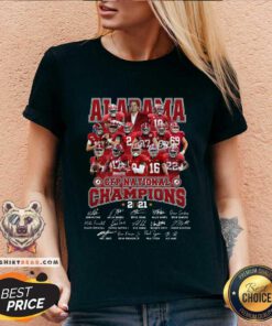 Alabama Crimson Tide CFP National Champions 2021 Signatures V-neck