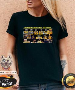 Los Angeles Lakers 2020 2021 Roster V-neck - Design By Teeshirtbear.com
