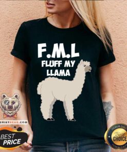 FML Fluff My Llama V-neck - Design By Teeshirtbear.com