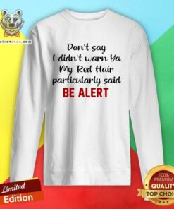 Don’t Say I Didn’t Warn Ya My Red Hair Particulary Said Be Alert Sweatshirt