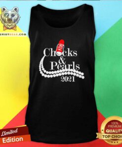 Overjoyed Kamala Harris Chucks And Pearls 2021 Red Converse Tank Top - Design by Teeshirtbear.com