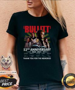 Bullitt 53rd Anniversary Thank You For The Memories Signatures V-neck - Design By Teeshirtbear.com