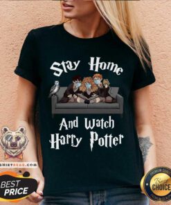 Stay Home And Watch Harry Potter Face Mask V-neck - Design By Teeshirtbear.com