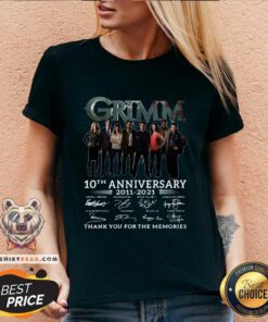 Grimm 10th Anniversary Thank You For The Memories Signatures V-neck