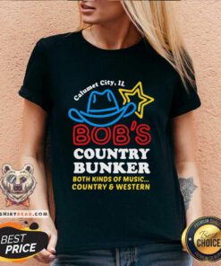 Suspicious Calumet City IL Bobs Country Bunker 2 Music Country And Western V-neck - Design by Teeshirtbear.com