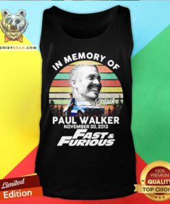 Fast And Furious In Memory Of Paul Walker November 30 2013 Signature Vintage Tank Top - Design By Teeshirtbear.com
