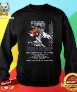 Unhappy 7 John Elway Denver Broncos 1983 1998 Signature Sweatshirt - Design by Teeshirtbear.com
