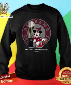 Upset Alabama Crimson Tide Mickey Mouse National Championship 2021 Sweatshirt - Design by Teeshirtbear.com