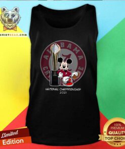 Upset Alabama Crimson Tide Mickey Mouse National Championship 2021 Tank Top - Design by Teeshirtbear.com