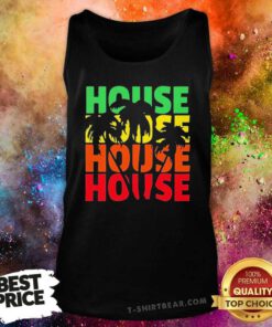 Awesome House Music Beach Palm Tree Tank Top