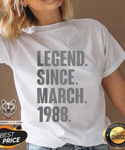Awesome Legend Since March 1988 V-neck - Design by Teeshirtbear.com