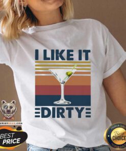 Awesome Martini I Like It Dirty Vintage V-neck - Design by Teeshirtbear.com