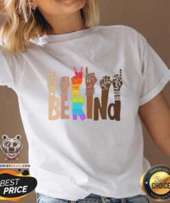 Be Kind 2 Hands LGBT V-neck - Design by Teeshirtbear.com