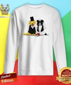 Bride And Groom 7 Retriever And Collie Sweatshirt - Design by Teeshirtbear.com