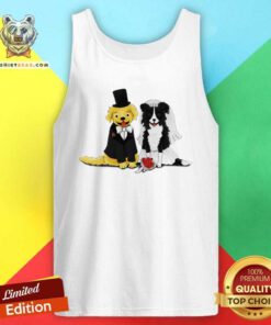 Bride And Groom 7 Retriever And Collie Tank Top - Design by Teeshirtbear.com