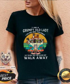 Colorful I Am A Grumpy Old Lady I Love Dogs More Than Humans V-neck