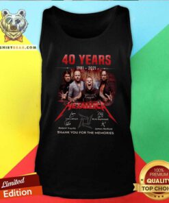 Cool 40 Years 1981 2021 Metallica Signatures Tank Top - Design by Teeshirtbear.com