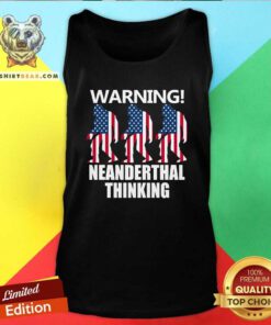 Cool American Flag Neanderthal Thinking For Proud Neanderthals Tank Top - Design by Teeshirtbear.com