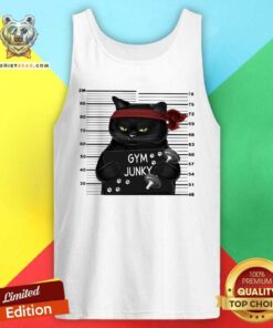 Cool Black Cat Gym Junky Tank Top - Design by Teeshirtbear.com