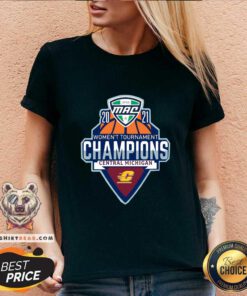 Cool Central Michigan NCAA Mid American 2021 Tournament Champions V-neck - Design by Teeshirtbear.com